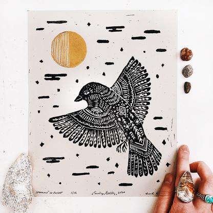 Sparrow In Flight Print